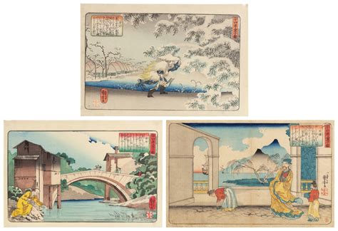 Utagawa Kuniyoshi (1797-1861) | Three woodblock prints from the series A Child's Mirror of the ...