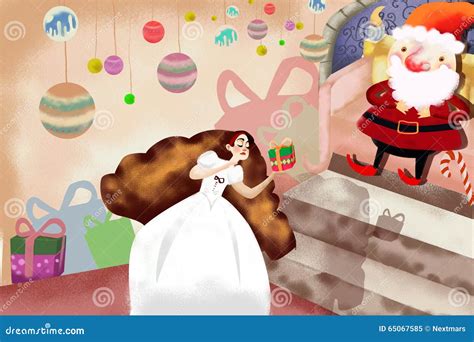 Illustration: Snow White Get a Gift with Magic Spell from Santa Claus ...