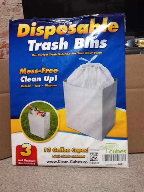 3 Disposable Trash Bins w/ trash liners | eBay