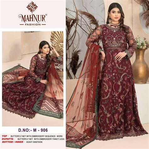 MANHUR FASHION DESIGN NO - M 906 BUTTERFLY WITH KHATLI WORK EMBROIDERED ...