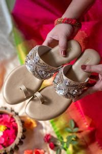 Buy Gold Embroidery Floral Wedges by Urbansway Online at Aza Fashions.