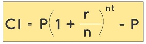 formula to calculate the amount of ciincluding all the formula of si ...