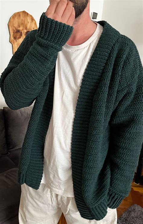 Men cardigan crochet pattern – Artofit