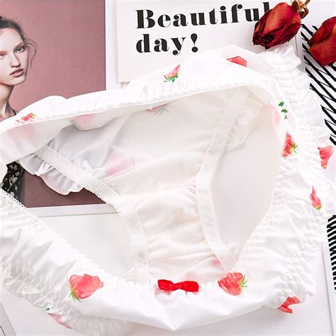 Buy Joyralcos Japanese Stawberry Print Bikini Panties 2 Pack Briefs ...