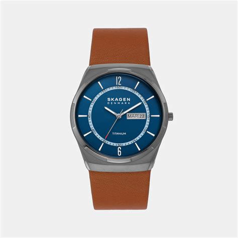 Skagen Melbye Men Quartz Grey Dial Analog Leather Watch SKW6906 – Just ...