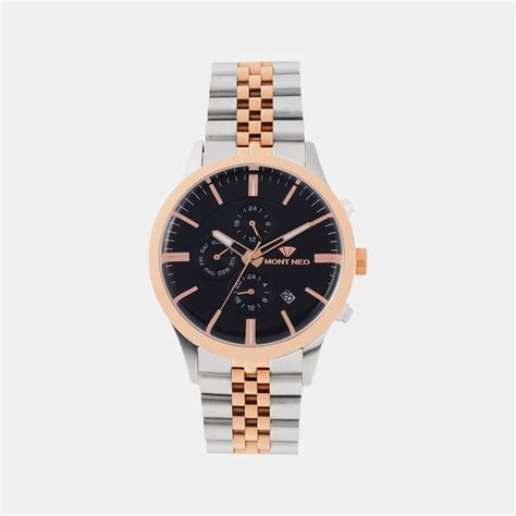 Mont Neo Men Black Metal Watch 1049M-M1304 – Just In Time