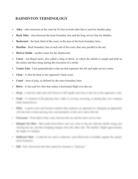 Badminton Words 的图像结果