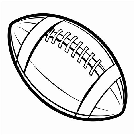 Printable American Football Coloring Page with Thick Black Lines for ...