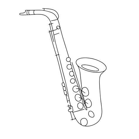 Premium Vector | Saxophone outline vector illustration musical jazz ...