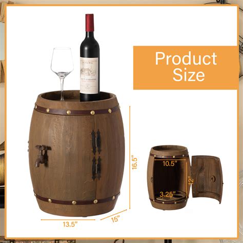 Vintage Wooden Barrel Shaped Wine Holder with a rotating turntable that ...