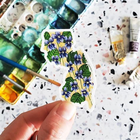 New Jersey State Flower Common Violet Sticker | Waterproof Vinyl ...