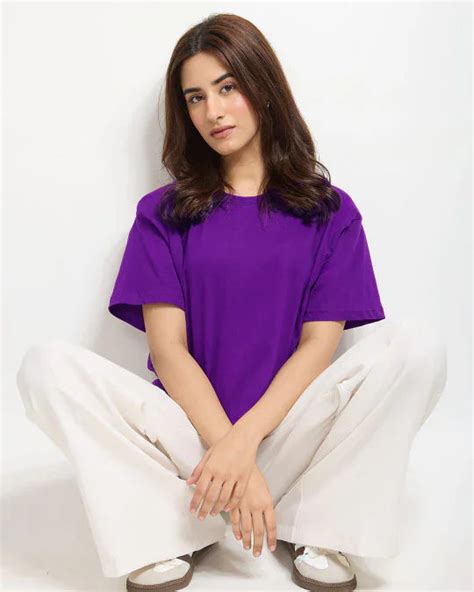Buy Purple Plain Oversized T-Shirt | Dky