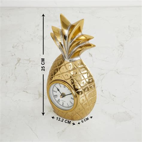 Buy Fiesta Gold Metal Pineapple Clock from Home Centre at just INR 1599.0