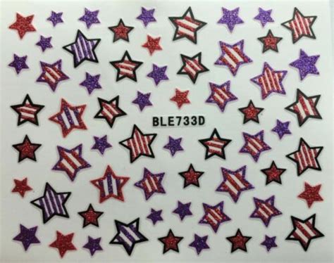 Nail Art 3D Decal Glitter Stickers Stars 4th of July India | Ubuy