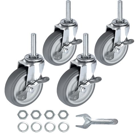 Finnhomy Caster Wheels 3 Inch Set of 4 Heavy Duty Threaded Stem Casters ...