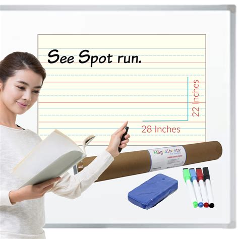 Buy MAGNASHEETS Jumbo Sized Dry Erase Magnetic Handwriting Paper (22"W ...