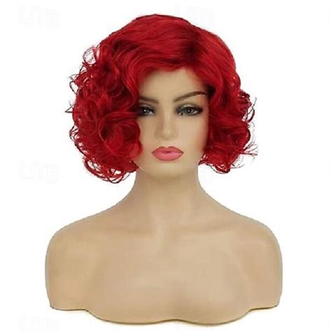 Short Curly White Wig for Women Synthetic Natural Wavy Costume Wig for ...