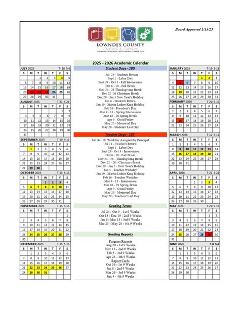 LOWNDES COUNTY School District MS Calendar 25-26 Revised [pdf] - EduCounty