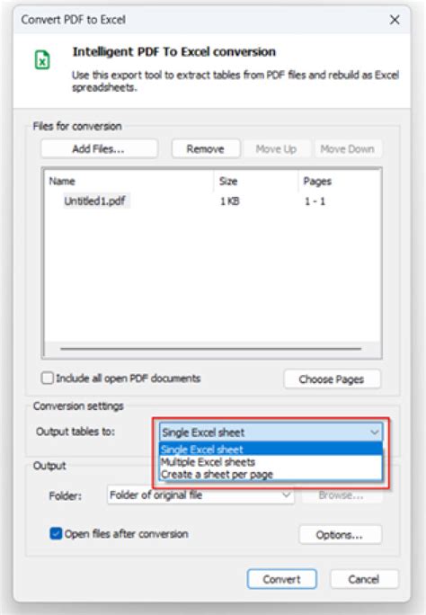 6. Click Convert to proceed or Cancel to exit.