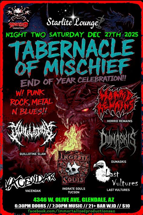 Night 2 Tabernacle of Mischief End of Year Celebration/ GUILLOTINE ...