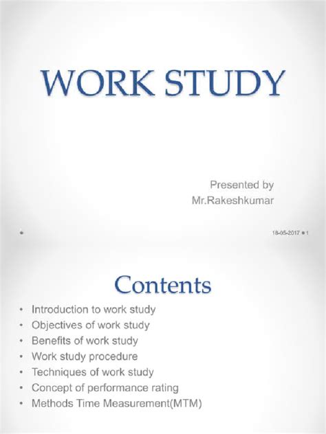 Image result for Example of Work Study