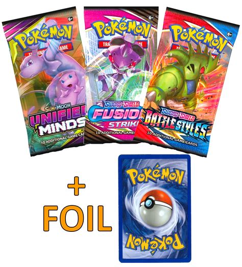 Buy Pokemon TCG: 3 Booster Packs & 1 Random Foil | Includes 3 Blister ...