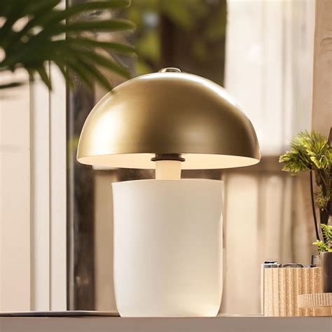ESQ Living Glow Rounded Table Lamp Large - White Gold