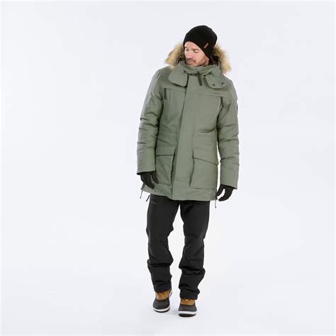 Men Winter Jacket Parka SH500 Ultra Warm -20°C Khaki