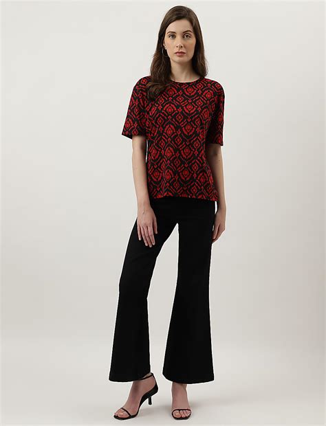Buy Printed Round Neck Top at Marks & Spencer