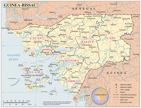 Full political map of Guinea-Bissau. Guinea-Bissau full political map | Vidiani.com | Maps of ...