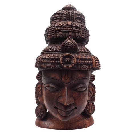 VISHNU FACE NARAYANAN FACE VAAGAI WOODEN SCULPTURES