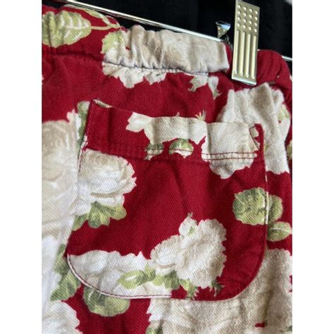 Abercrombie & Fitch Lounge Pants Floral Red Size... - Depop