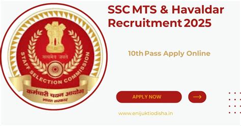 SSC MTS & Havaldar Recruitment 2025 – 10th Pass Apply Online by 24 July