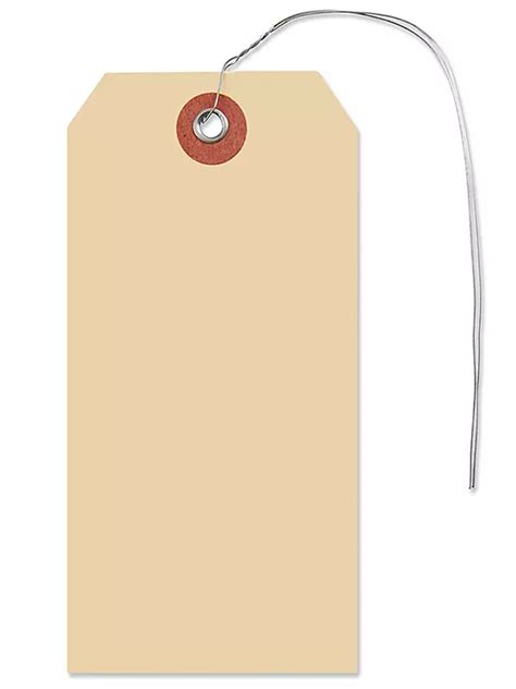 Manila Shipping Tags - #5, 4 3/4 x 2 3/8", Pre-wired, Metal Eyelet S ...