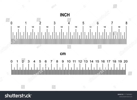 ruler 8 inches and ruler 20 centimeters, vector illustrationinches# ...
