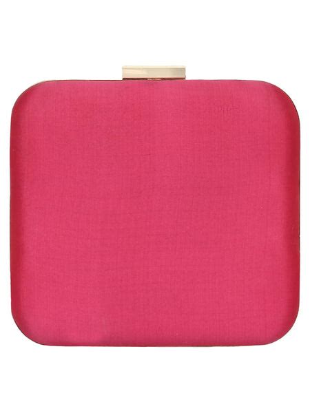 Anekaant Fuchsia Pink & Antique Spiffy Embellished Faux Silk Clutch