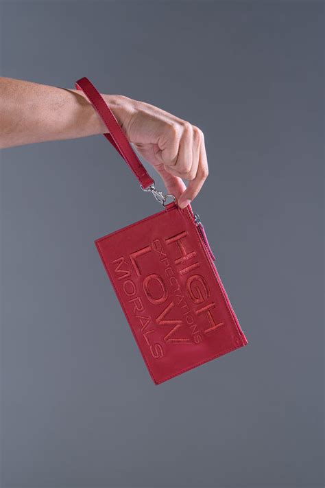 Chic Red Pouch for Women- High Expectations Low Morals Pouch
