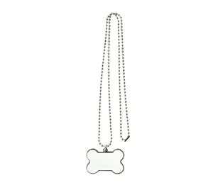 4 BLANK DOG TAG STAINLESS STEEL BONE SHAPED SUBLIMATION DYE HEAT ...