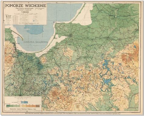POMORZE Wschodnie. Mapa fizyczno-administracyjna. Opracował Józef ...