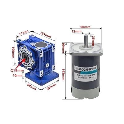 Buy JEEFUSE DC RV40 Worm Gear Self-Locking Geared Motor 90W Speed ...