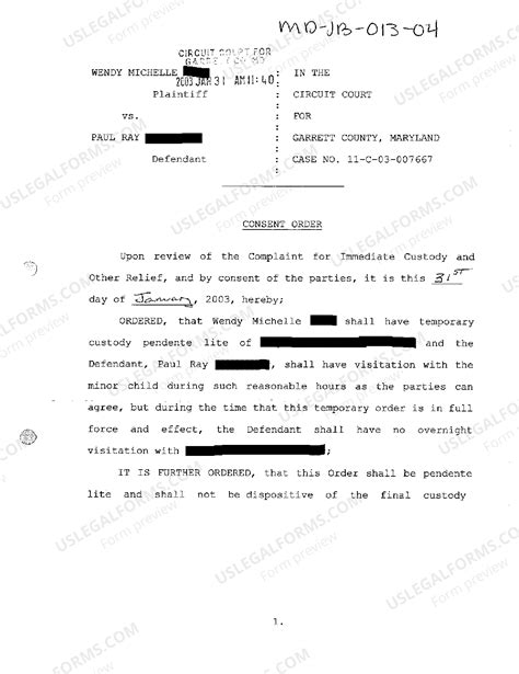 Maryland Consent Order | US Legal Forms