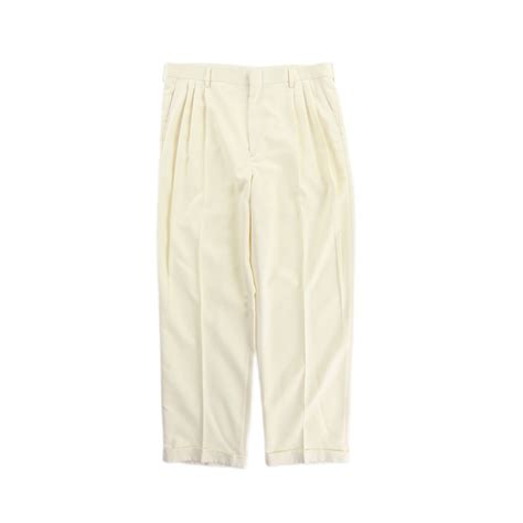 【CUBA】1990s vintage white 3-tuck wide slacks -6633- | cv