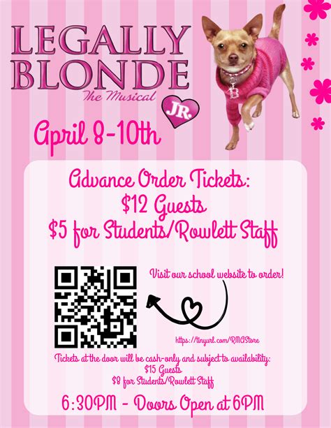 Legally Blonde Jr. - Get your Tickets! | Rowlett Middle