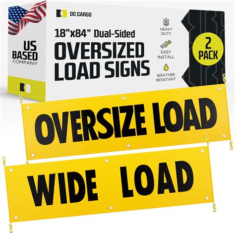 DC Cargo Dual-Sided Oversize Load Sign for Trucks - Tear & Fray ...