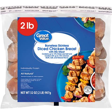 Nightshade Free? Great Value Boneless Skinless Diced Chicken Breast, 2 ...