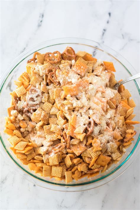 Easy Homemade Cheddar Chex Mix Recipe - Play Party Plan