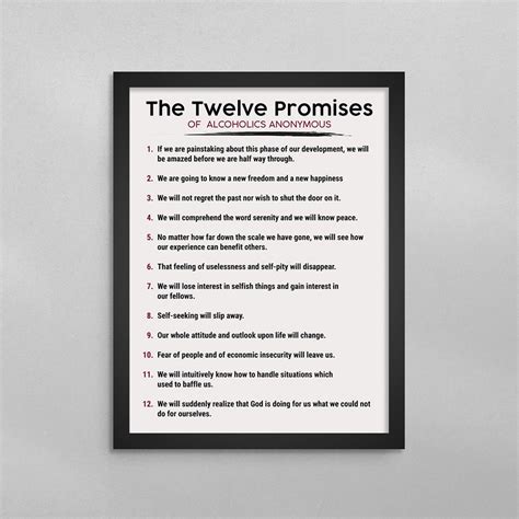 UPDATED Twelve (12) Promises of Alcoholics Anonymous (A.A.) Poster (3 ...