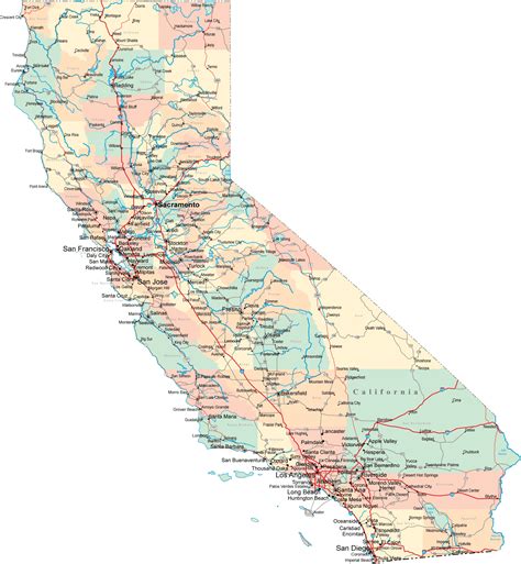 Printable California Road Map