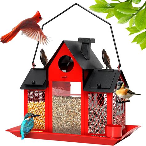 Amazon.com : Solar Bird Feeders House for Outdoors Hanging, 7LBS Large ...