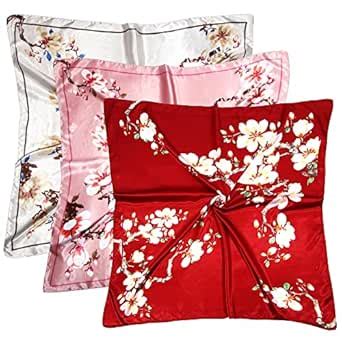 Buy DOOBO 3 Pcs Silk Scarf: Satin, Head, Hair, Neck Scarf & Silk ...